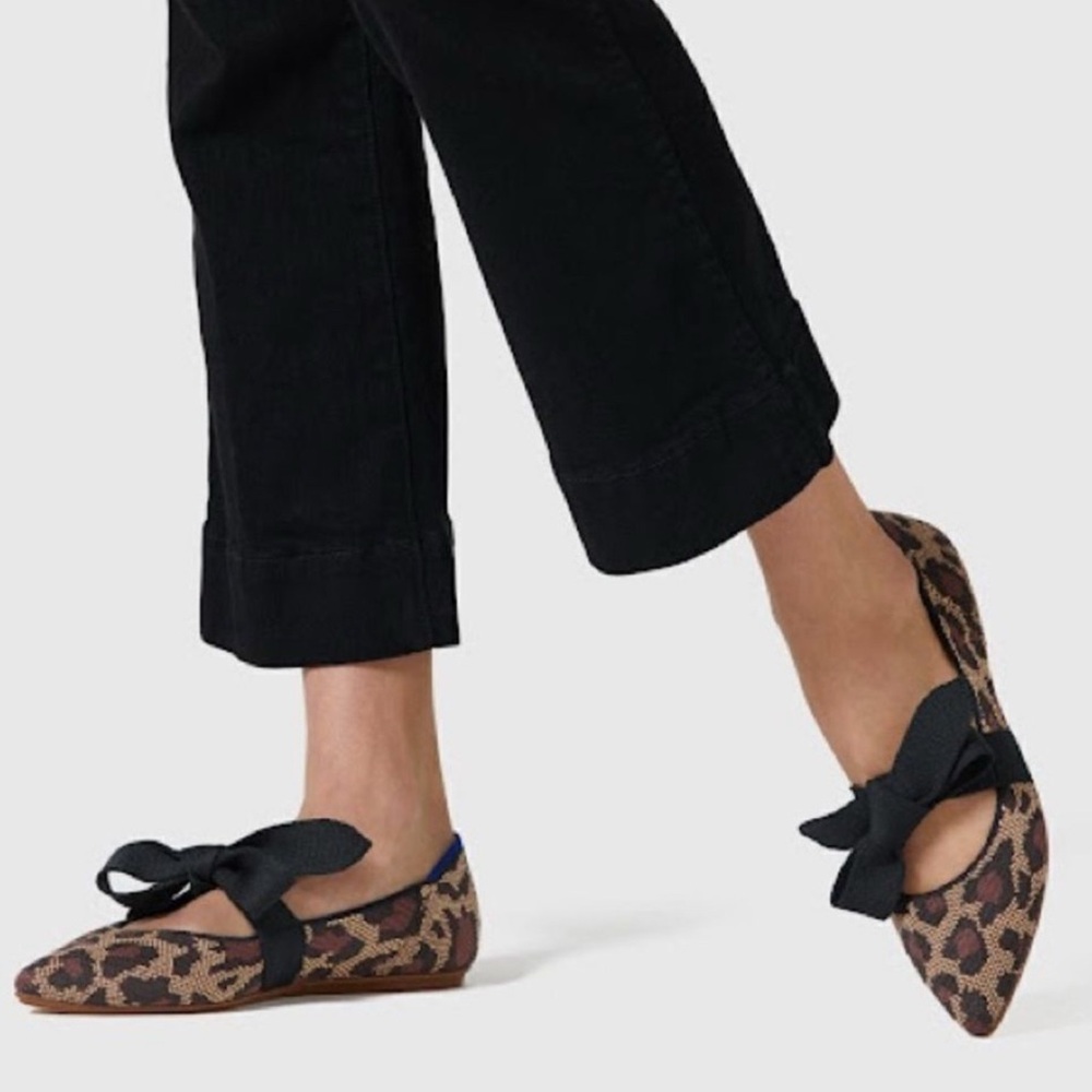 Rothy’s Leopard Print Bow Flats